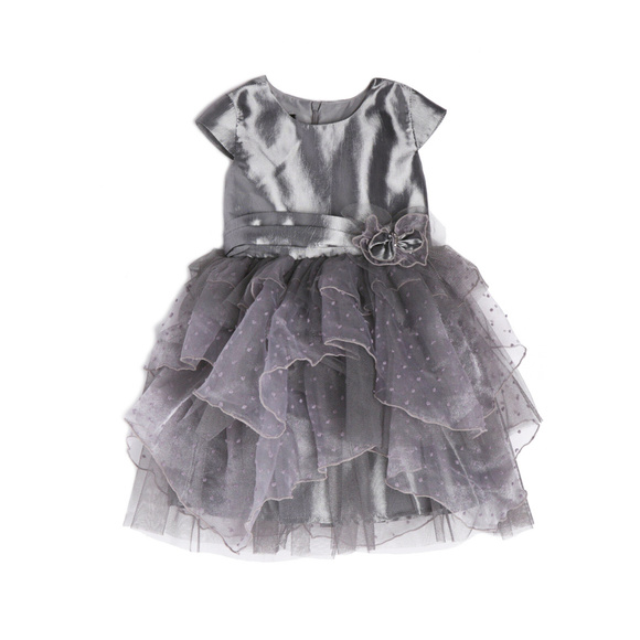 24M NEW Isobella & Chloe Siver Fancy Holiday Christmas Girls Dress - Picture 2 of 3